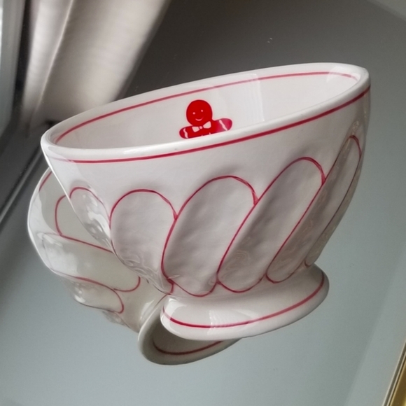 ❗Anthropologie Molly Hatch White and Red Gingerbread Man Bowl❗ - Picture 2 of 4